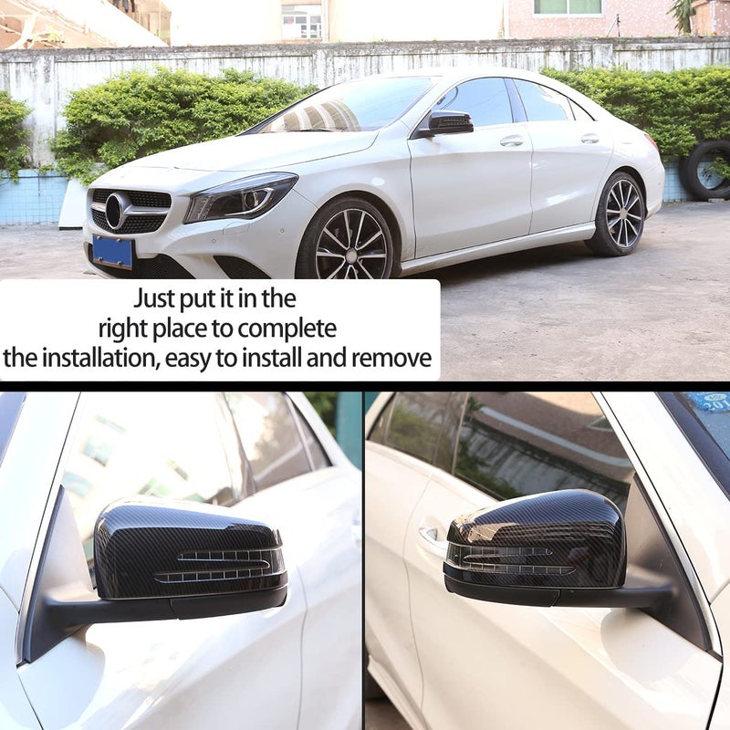 YUECHI For Mercedes Benz A CLA GLA GLK Class W176 W117 X156 X204 2014-2017 Carbon Fiber Side Rear View Mirror Cover Trim - Image 5